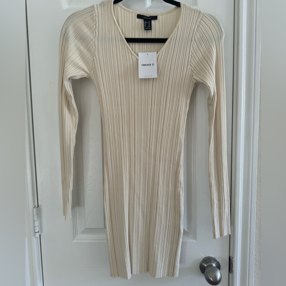 Forever 21 Cream Bodycon Dress